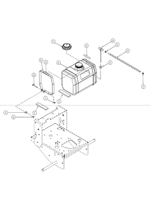 Tank Assembly Diagram and Parts List for G1548 55AE232S750-WAM Cub Cadet Lawn Mower